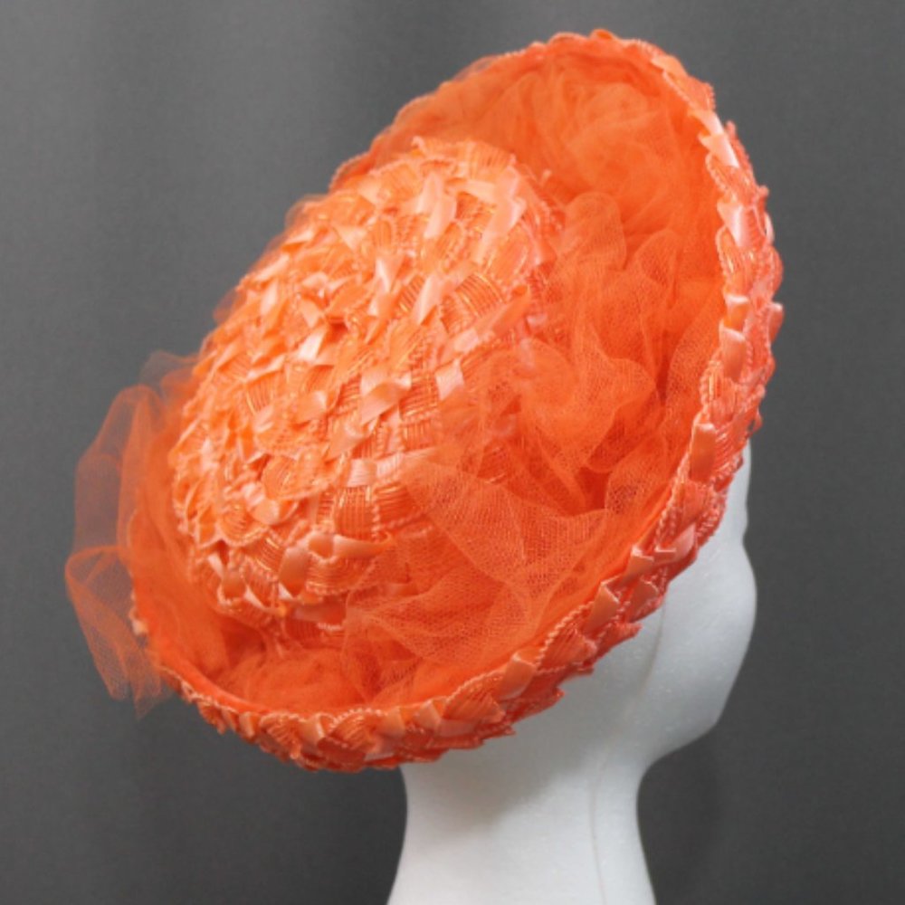 Vintage 1960s Breton hat in soft orange